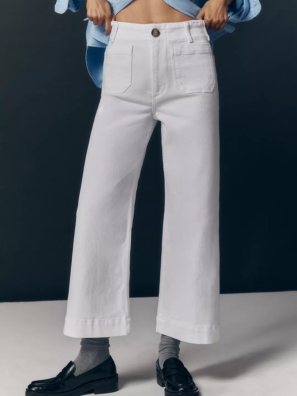 Maeve ColetteWhite Wide-Leg Ankle Jeans size 23 NWT